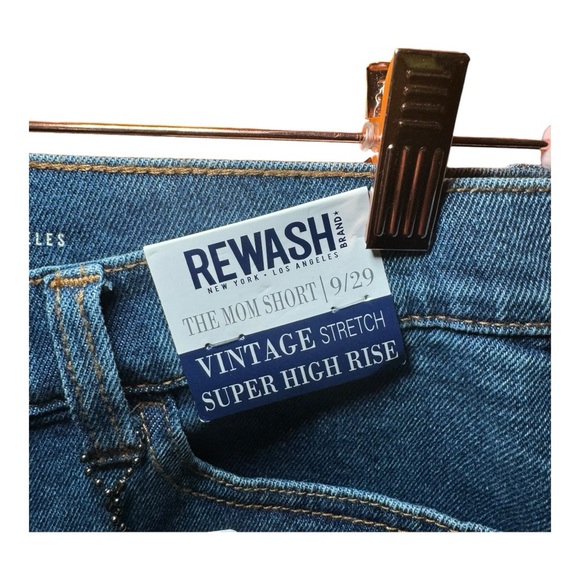 REWASH The Mom Short Vintage Stretch Super High Rise Denim Shorts 9/29 NWT - Picture 7 of 9